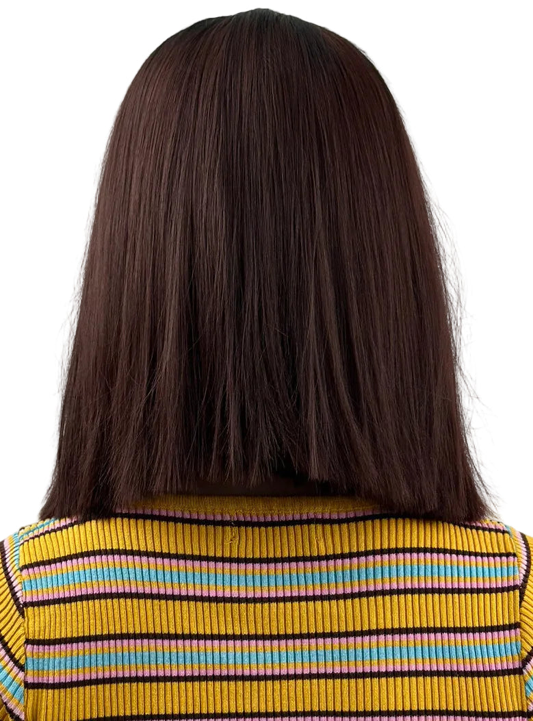 Raya Womens Ombre Burgundy Heat Resistant Bob Wig - Back Image