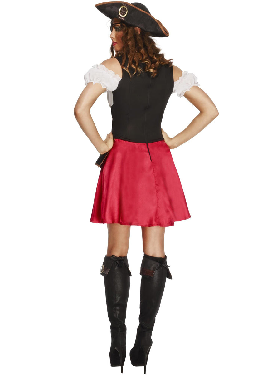 Plus Size Red And Black Pirate Womens Costume - Back Image