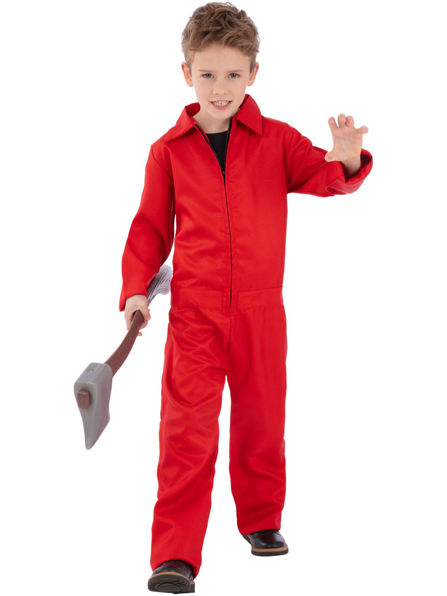 Red Halloween Boiler Suit Costume for Boys - Main Image