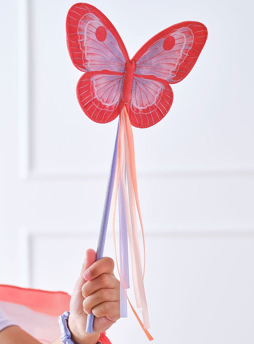 Red Butterfly Deluxe Girls Costume Wand - Alternative Image
