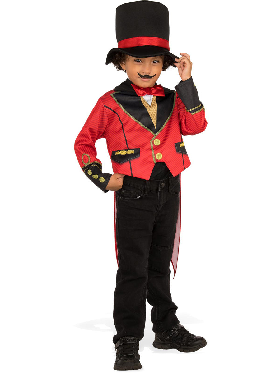 Circus Entertainer Boys Red Ring Master Costume - Main Image