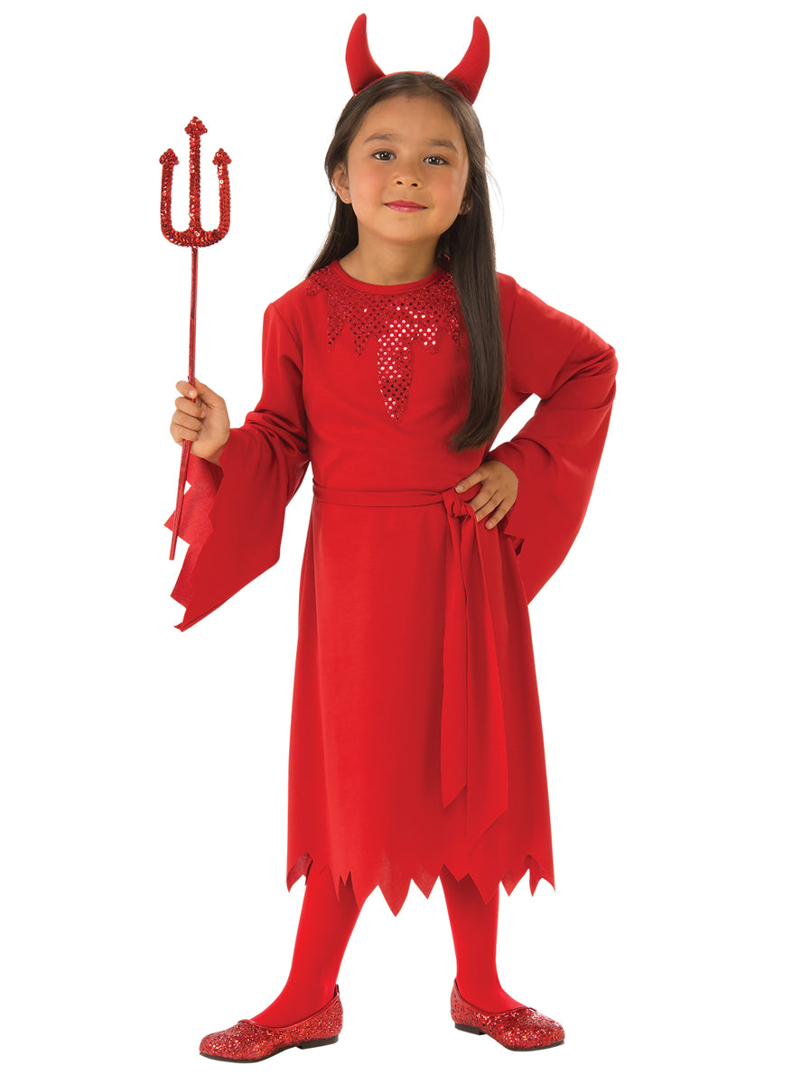 Red Devil Classic Girls Halloween Costume - Main Image