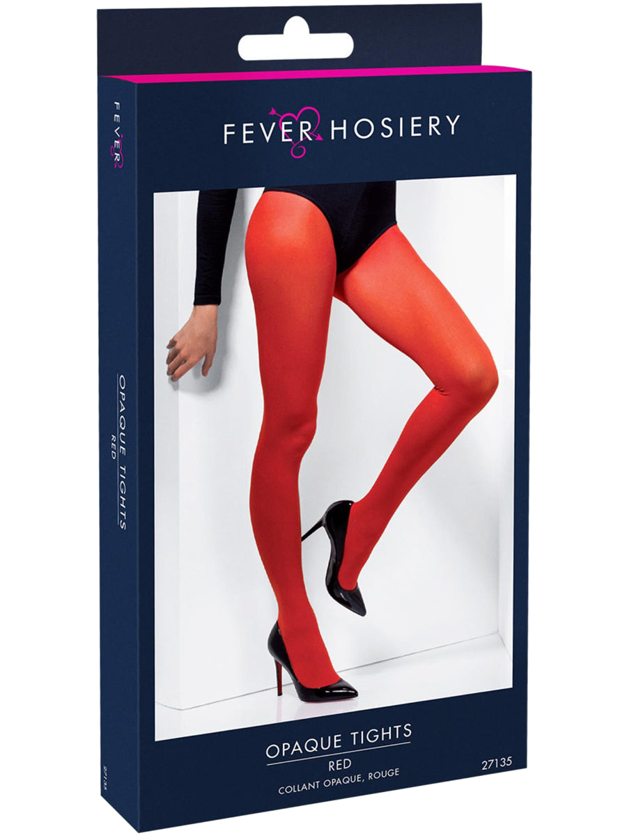 Red Womens Full Length Opaque Stockings - Packaging Images