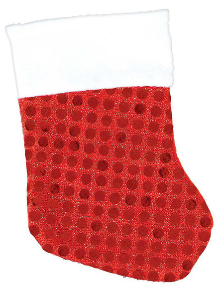 Red Sequined Mini Christmas Stocking 10cm