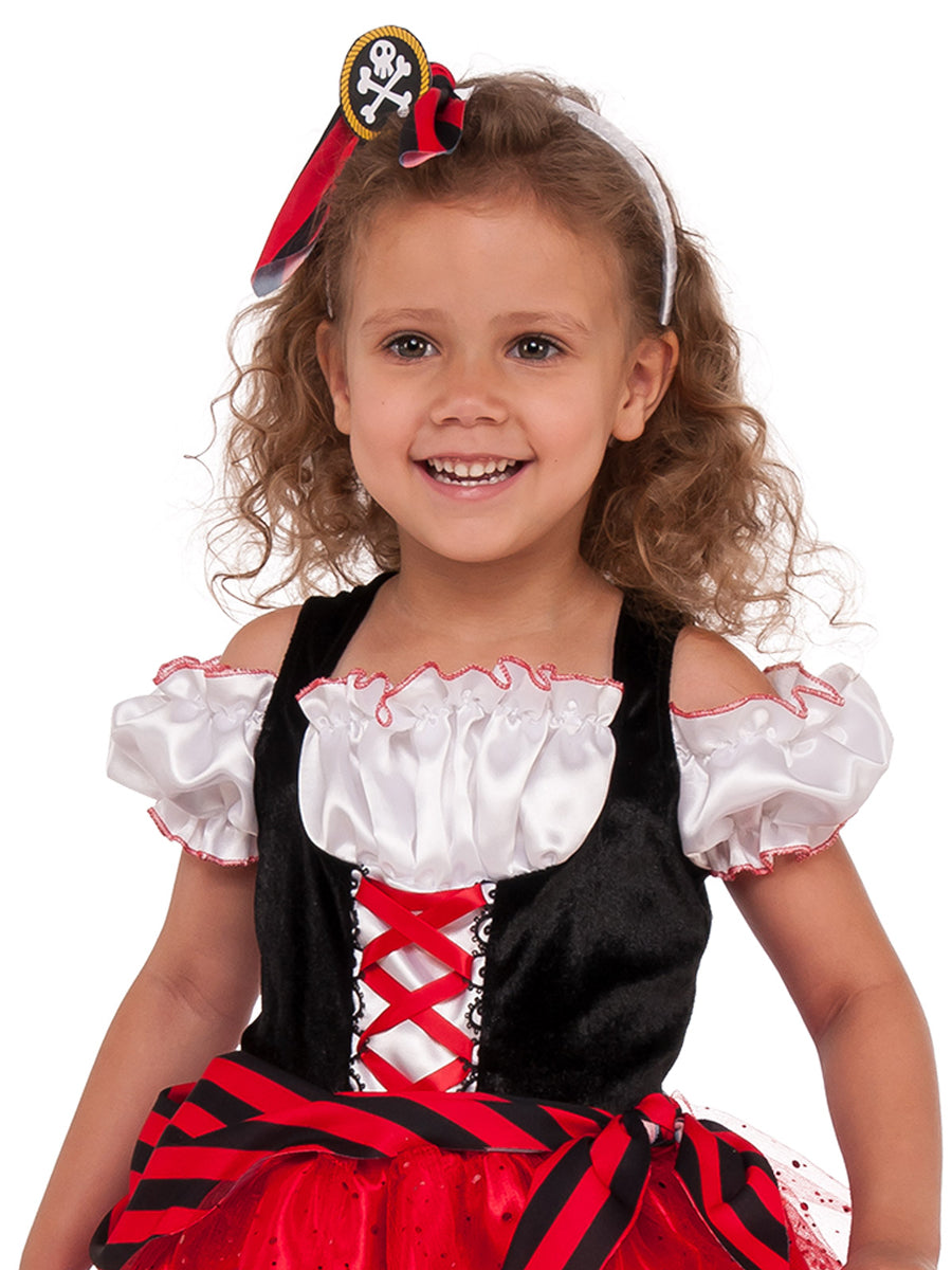 Toddler Girls Sweet Red Pirate Costume - Close Image 1
