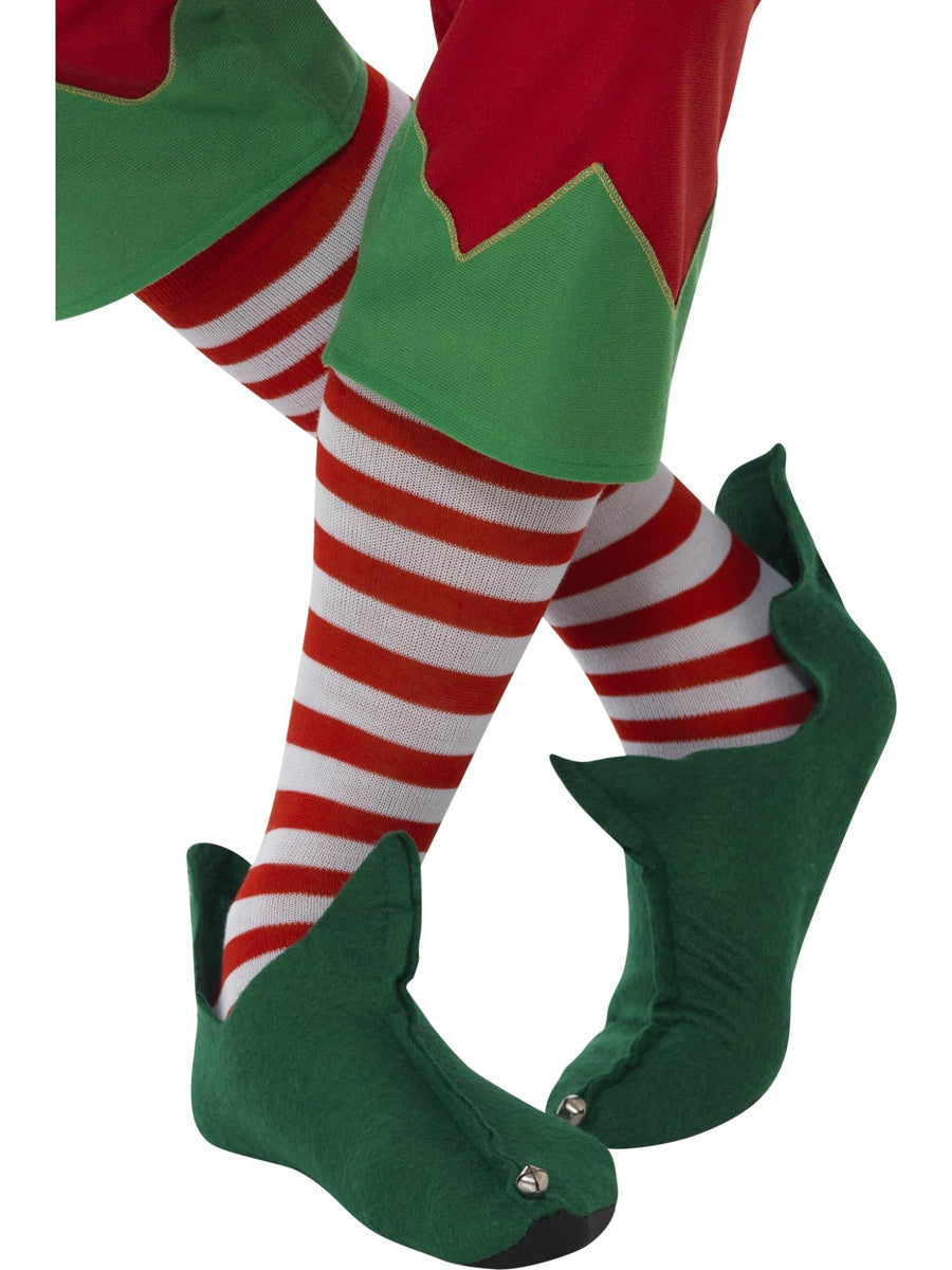 Red and White Knee High Striped Stockings - Alternate Image