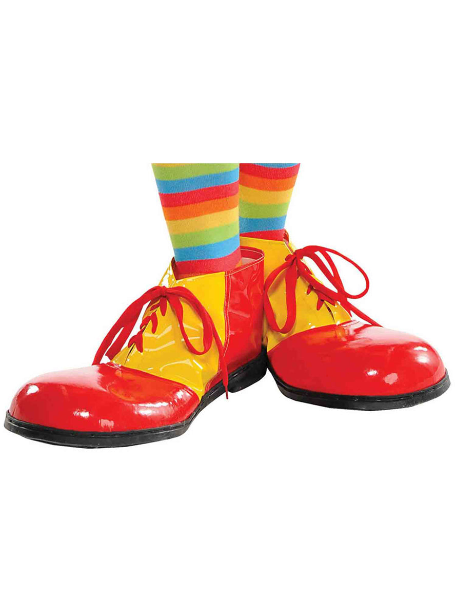 Oversized Red and Yellow Clown Shoes for Adults