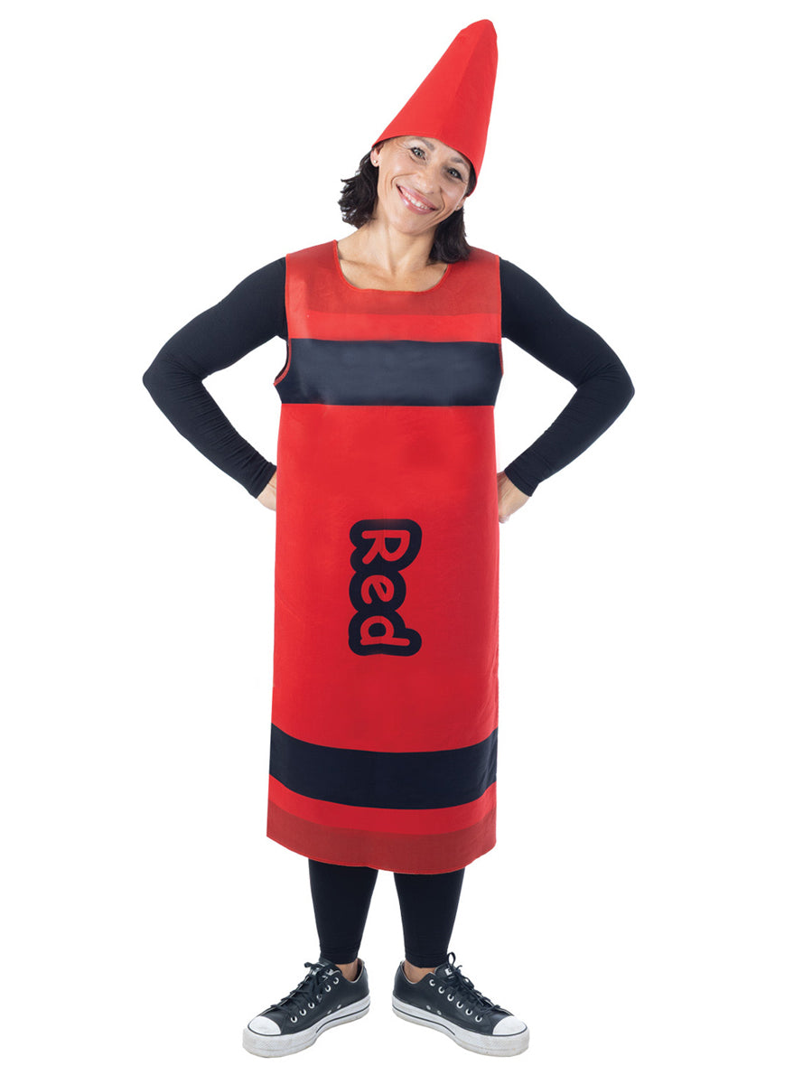 Red Crayon Adults Book Week Tabard Costume - Main Image