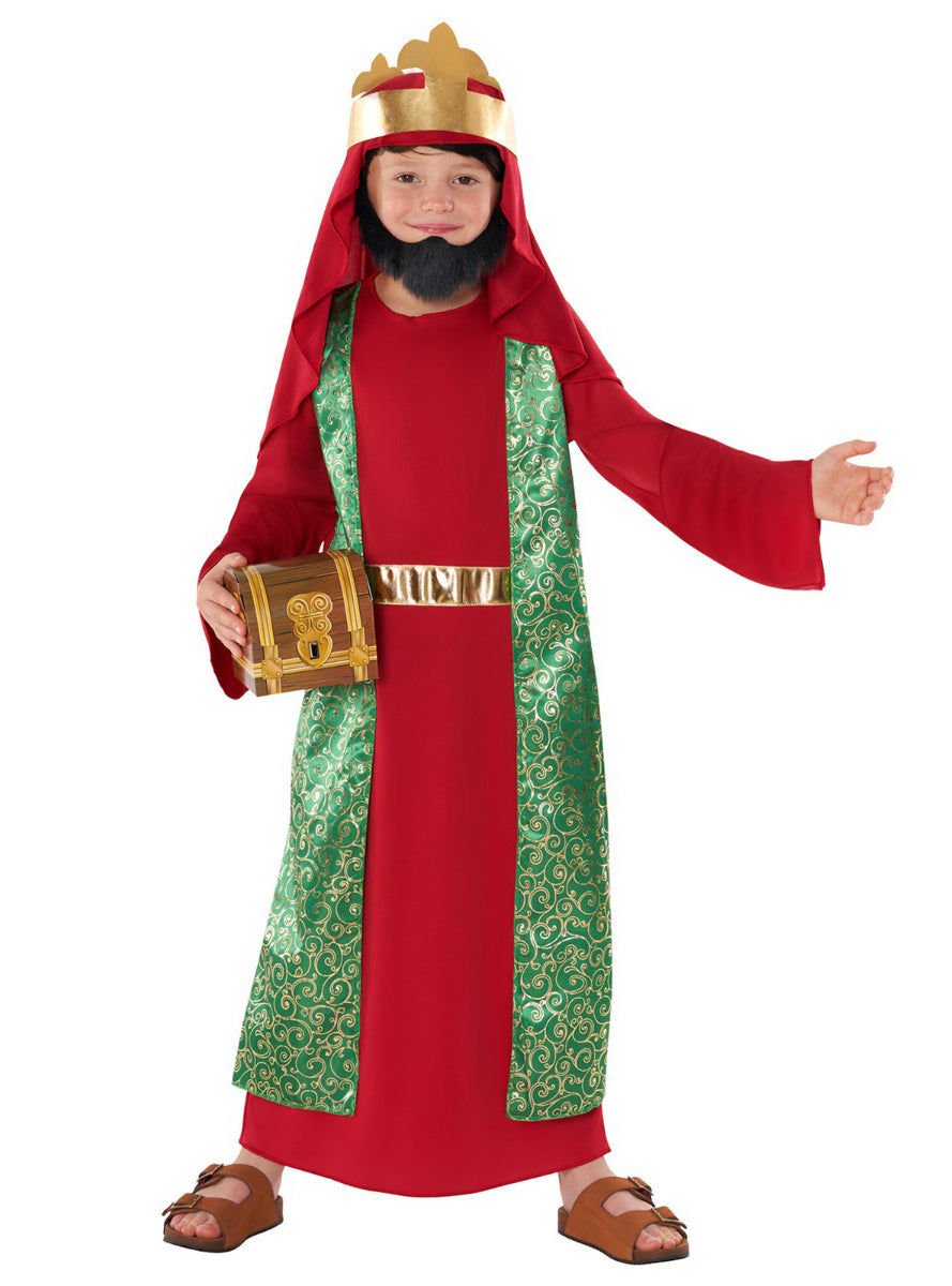 Boys Red Nativity King Biblical Christmas Costume Main Image