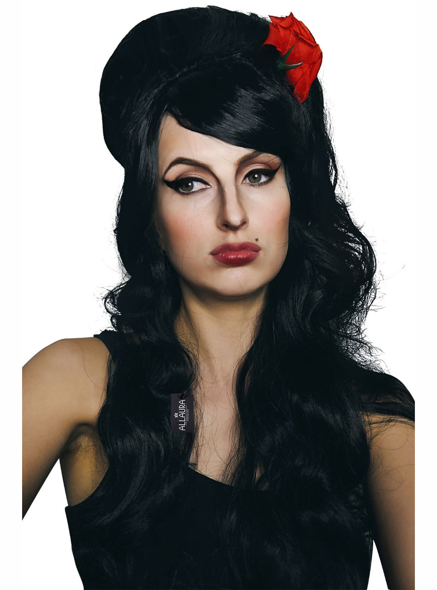 Rehab Beehive Womens Long Black Costume Wig - Alternative Image 2