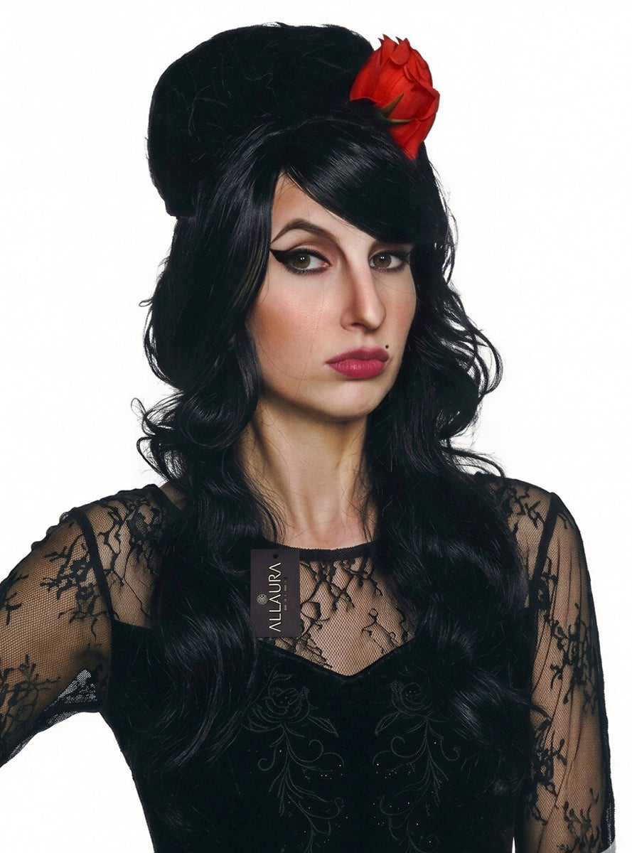 Rehab Beehive Womens Long Black Costume Wig - Main Image