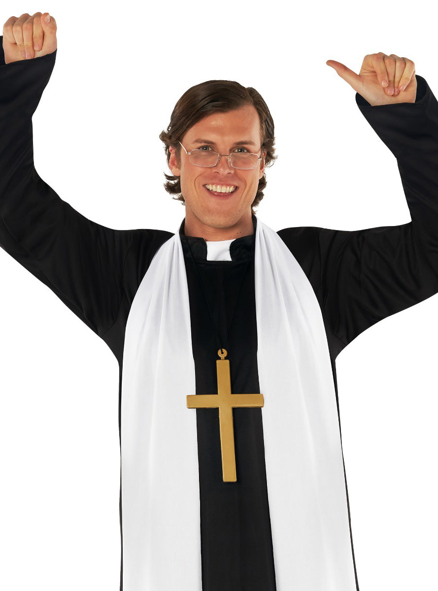 Deluxe Plus Size Priest Mens Costume - Close Image