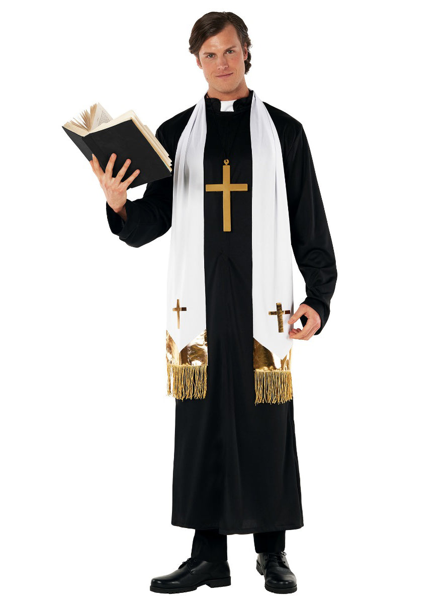 Deluxe Plus Size Priest Mens Costume - Main Image