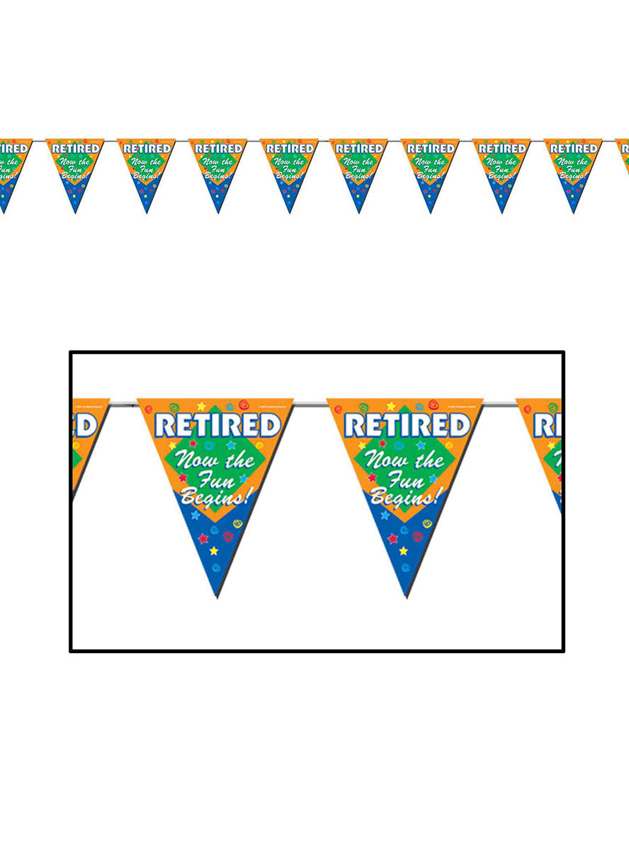 Now the Fun Begins 366cm Retirement Party Pennant Flag Bunting