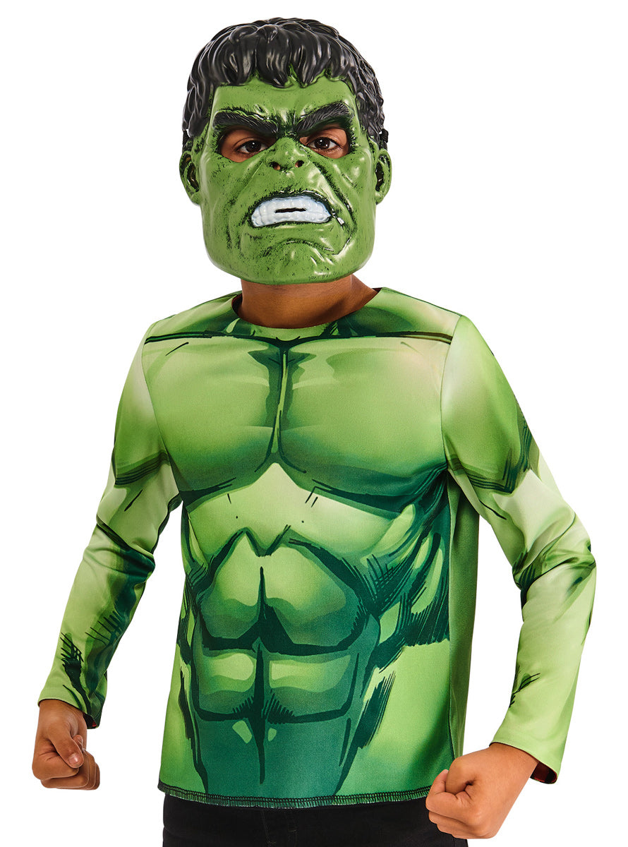 Red And Green Hulk reversible Kids Marvel Comics Costume 
 - Green Hulk Image
