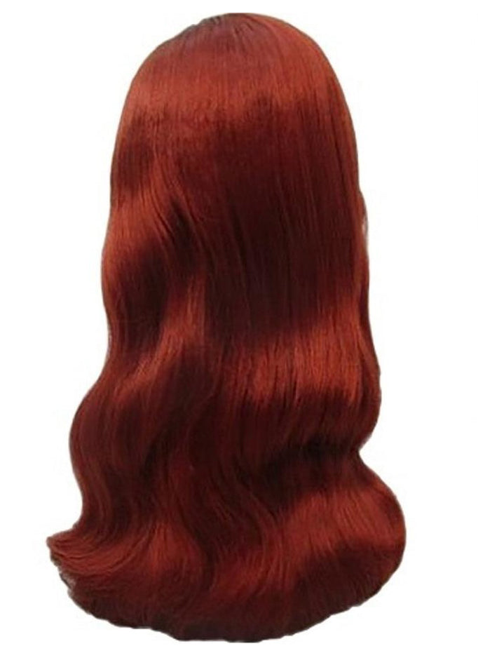 Womens Auburn Curly 1940s Rita Glamour Costume Wig Back Image