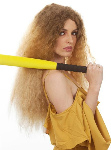 RnB Beauty Womens Long Brown And Blonde Curly Costume Wig - Side Image