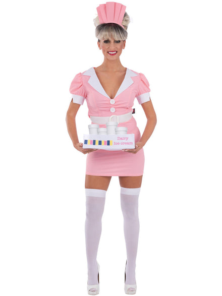 Pink Rocky Horror Womens Usherette Costume - Main Image