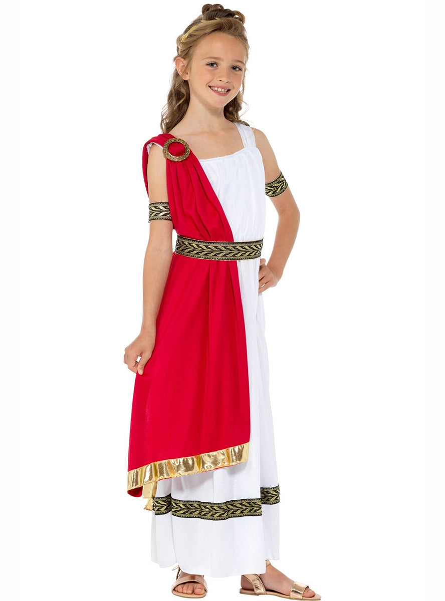 Image of Roman Empress Girls Toga Costume - Alternate Image