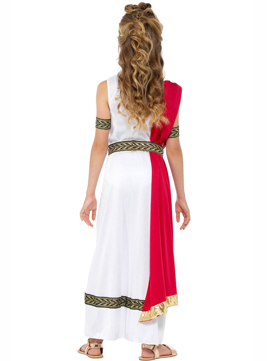 Image of Roman Empress Girls Toga Costume - Back Image