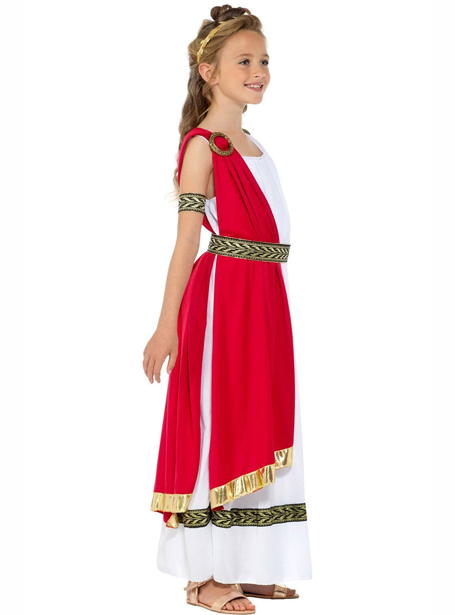 Image of Roman Empress Girls Toga Costume - Side Image