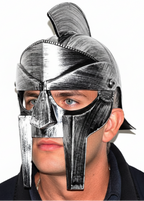 Roman Gladiator Adults Silver Costume Helmet - Main Image