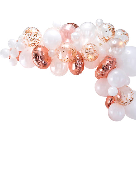 rose gold mixed balloon garland kit - main image