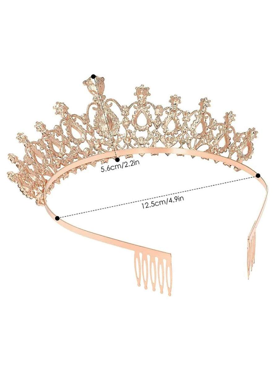 Rose Gold Metal Tiara with Diamantes