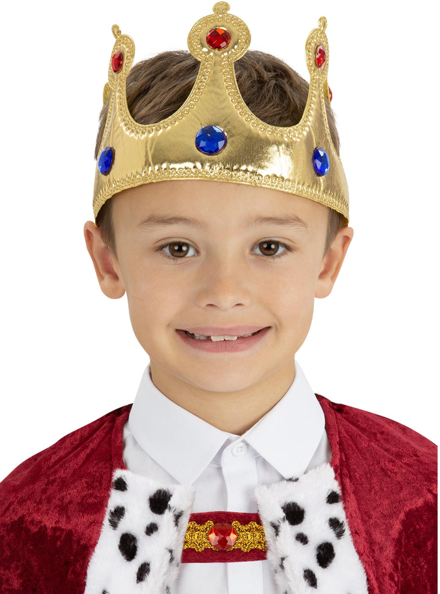 Gold Kids King Costume Crown - Main Image
