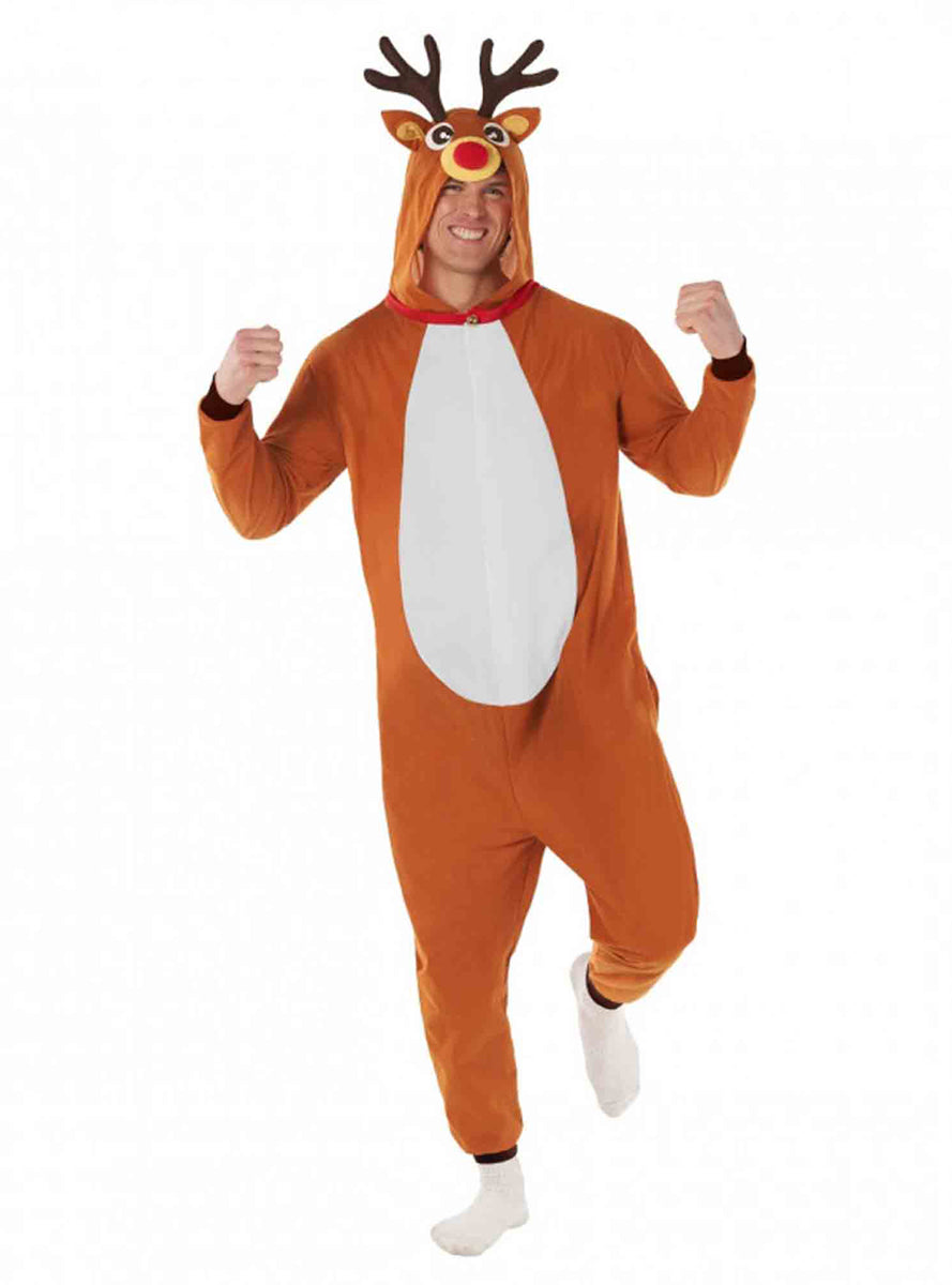 Plus Size Adults Rudolf Red Nose Reindeer Christmas Costume