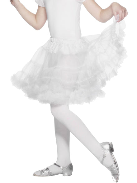 Ruffled White Girls Tutu Costume Skirt