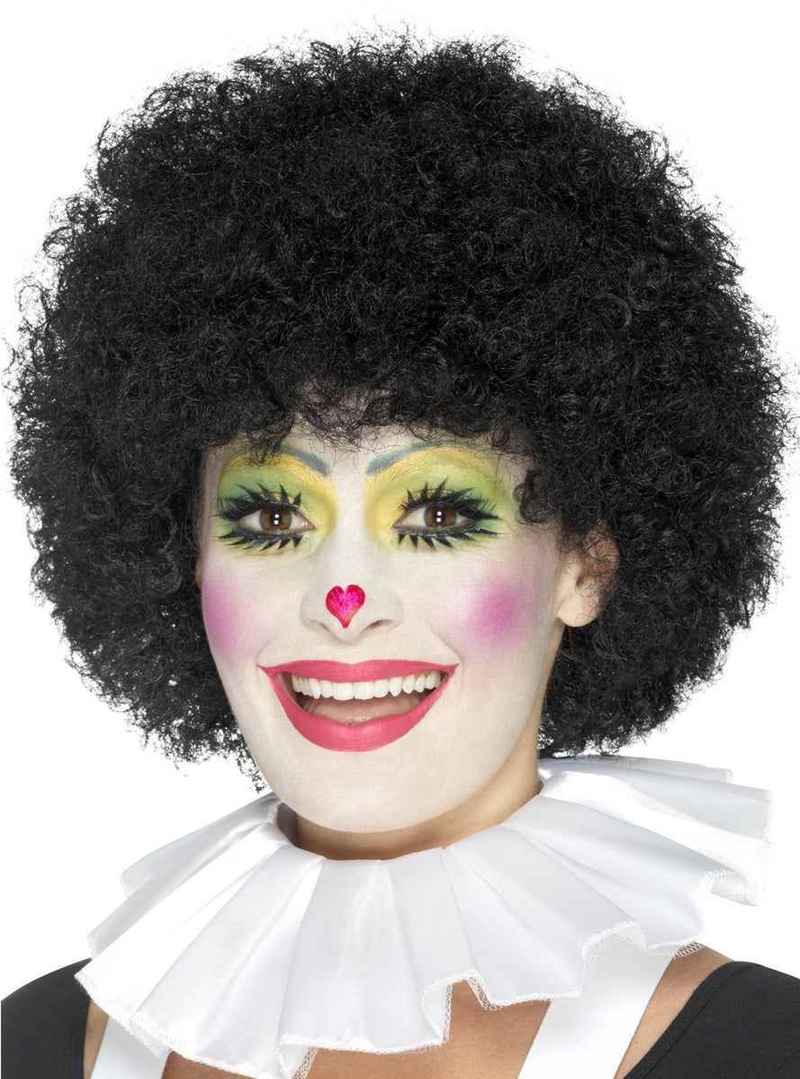 Ruffled White Clown Neck Piece Costume Accessory