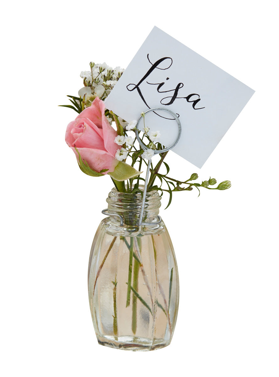 Rustic Country 4 Pack Glass Place Card Holders – Main Image