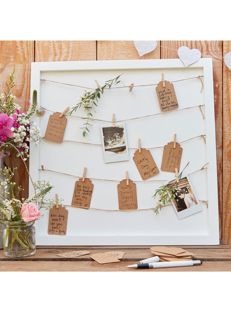 Rustic Country Wedding 40cm Wooden Frame Guest Book – Lifestyle Image