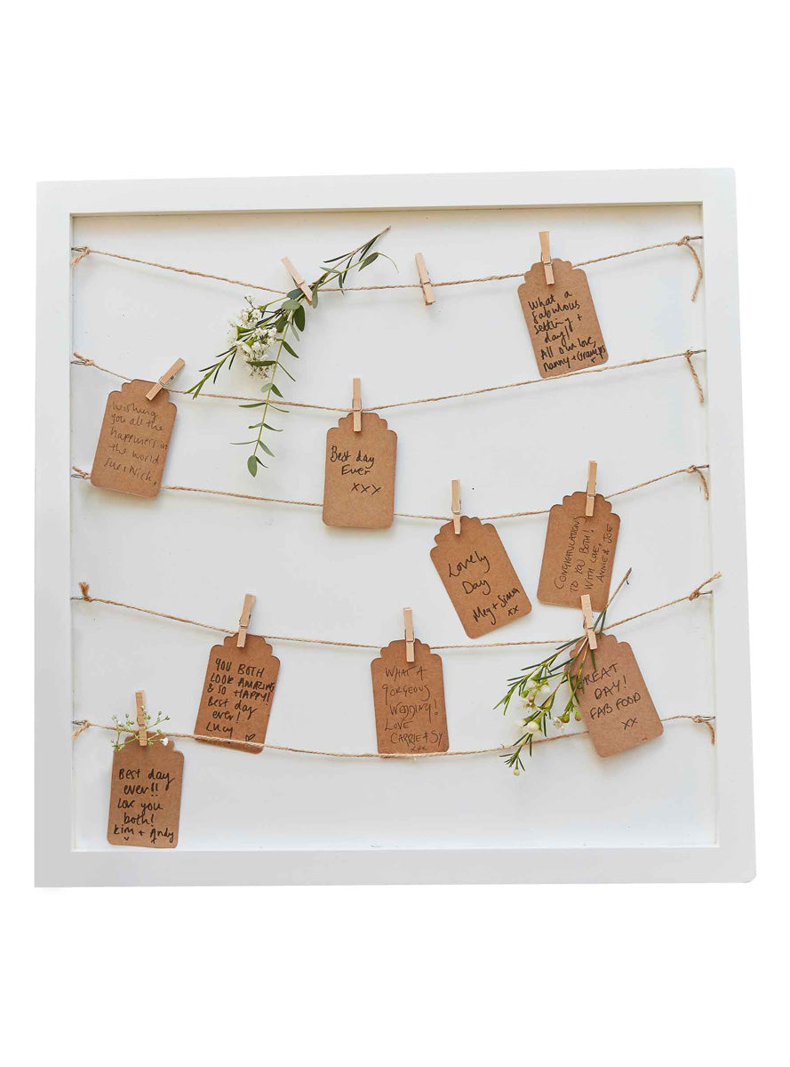 Rustic Country Wedding 40cm Wooden Frame Guest Book – Main Image