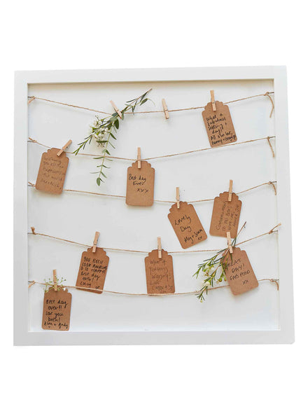 Rustic Country Wedding 40cm Wooden Frame Guest Book – Main Image