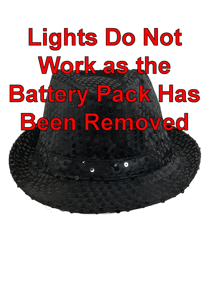 Black Sequins Fedora Costume Hat