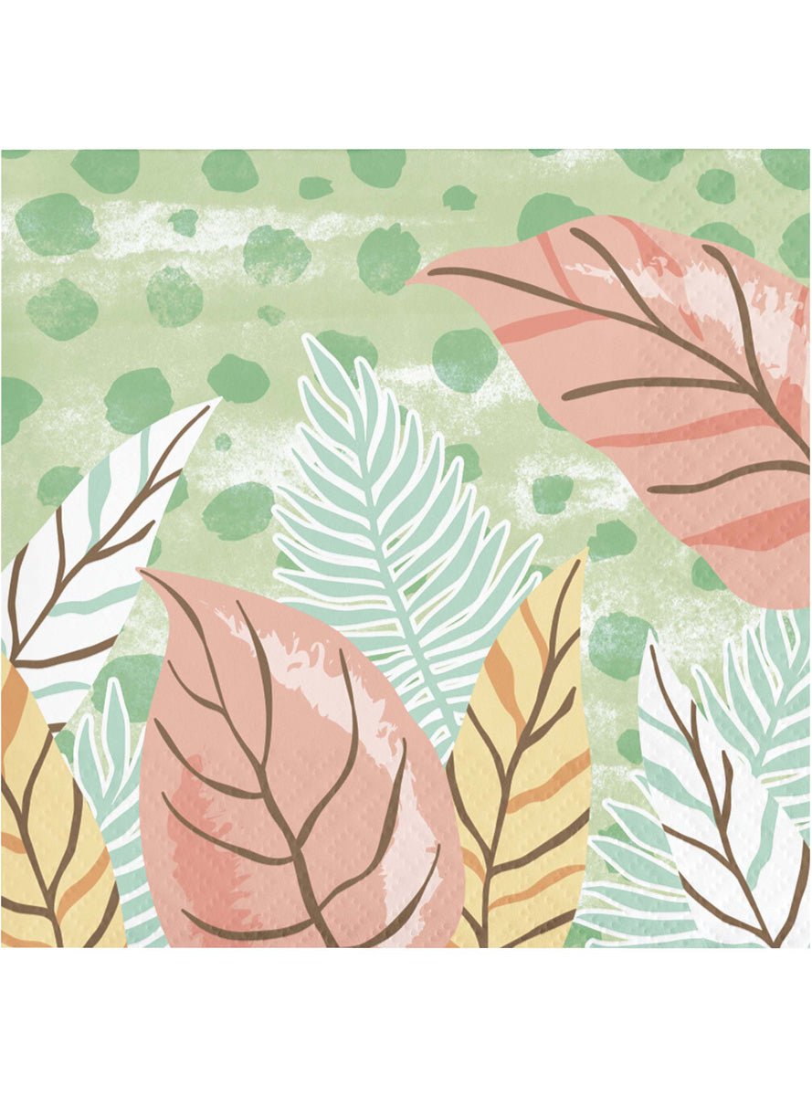Safari Baby 16 Pack Green Beverage Napkins – Main Image