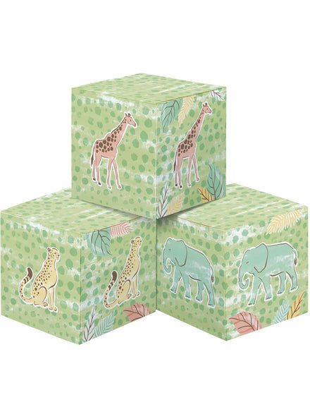 Safari Baby 3 Pack 15cm Block Centrepiece Decorations – Main Image