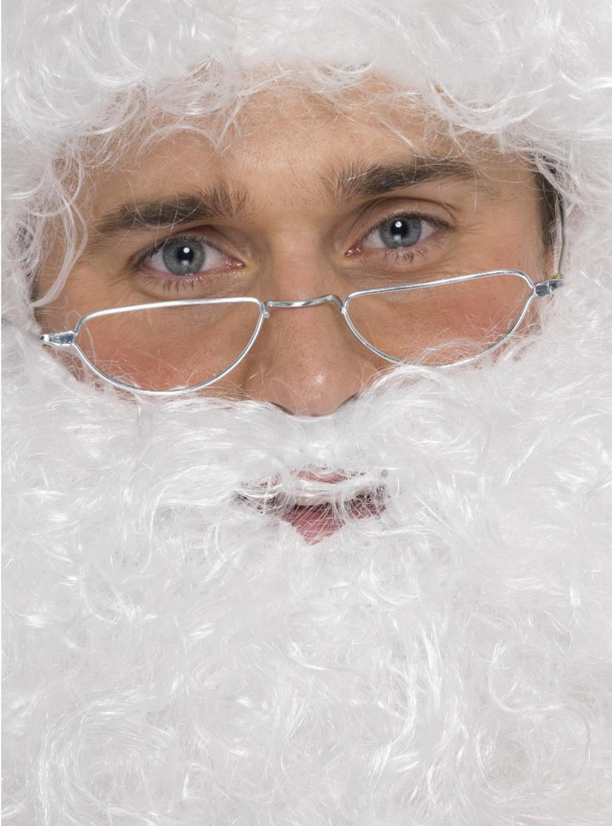 Silver Frame Santa Claus Costume Glasses - Main Image