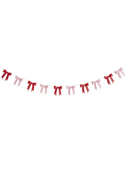 250cm Red and Pink Santa Baby Bow Garland - Main Image