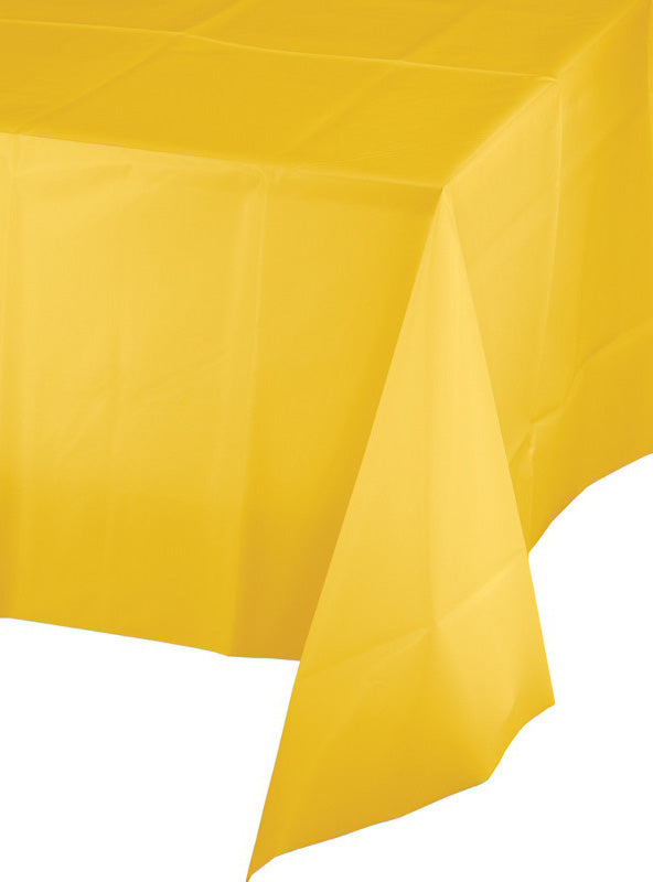 School Bus Yellow 274cm Plastic Table Cover – Main Image