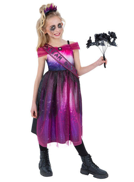 girls dead prom queen halloween costume - Main image