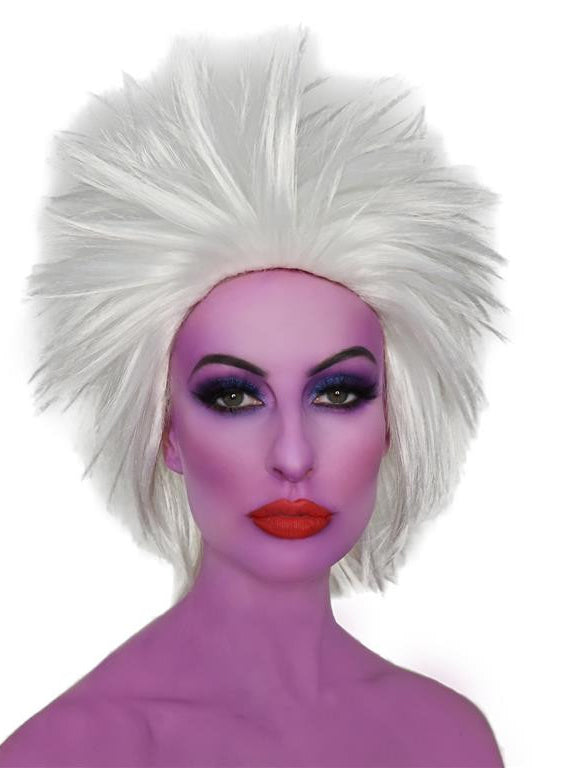 Sea Witch Womens White Spikey Costume Wig - Main Image