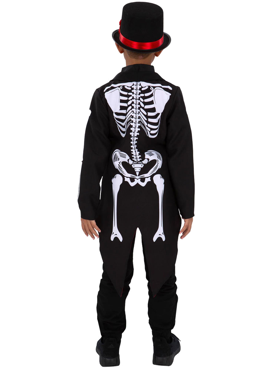 boys day of the dead halloween skeleton suit costume - Back image