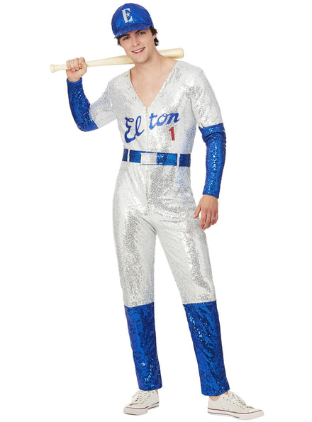 mens elton john sequin baseball outfit - Main image