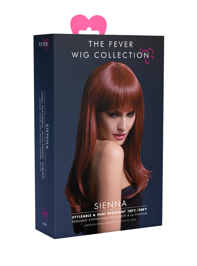 Womens Auburn Long Heat Resistant Fashion Wig With Fringe - Packaging Image