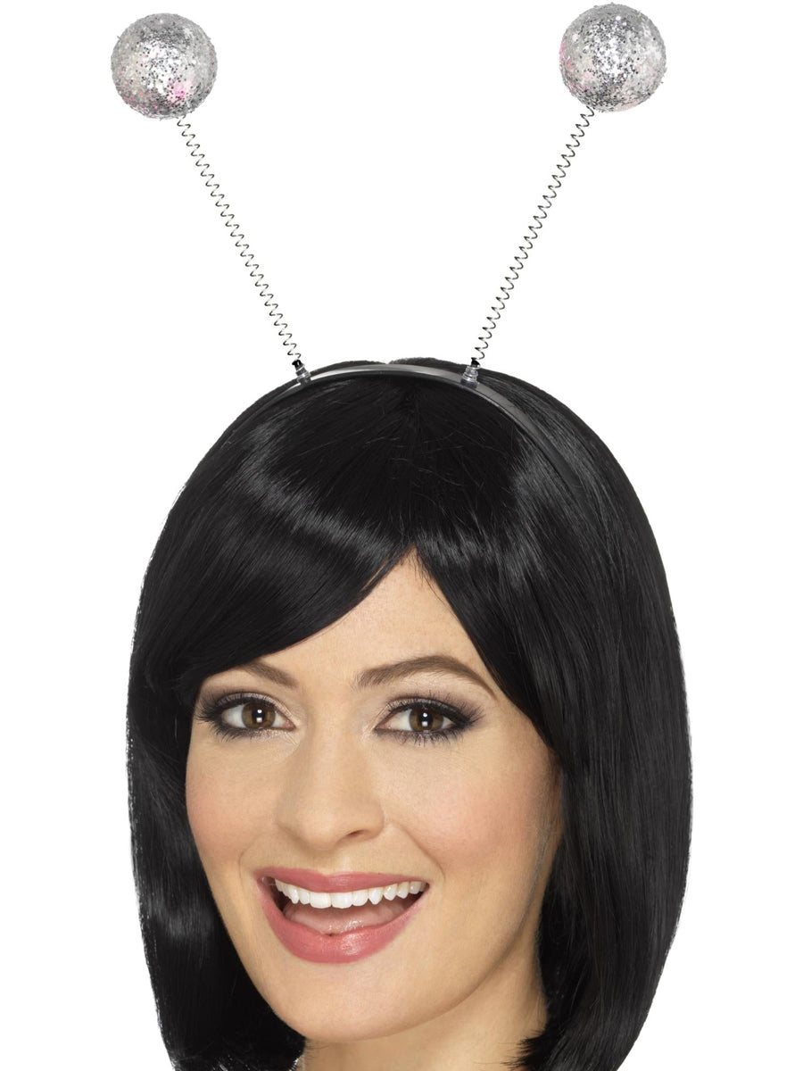 Silver Alien Head Bopper Costume Headband - Main Image