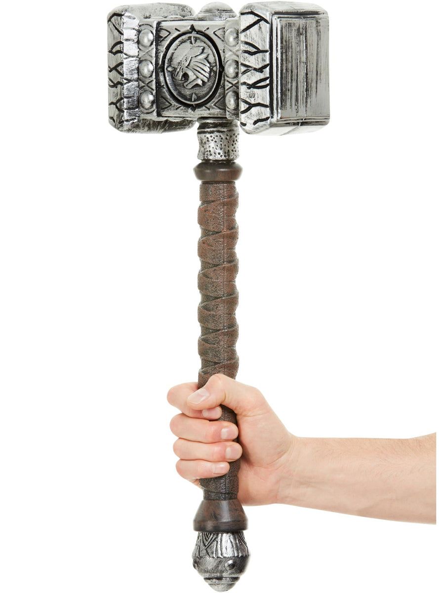 52cm Silver Viking Hammer Costume Weapon - Alternate Image