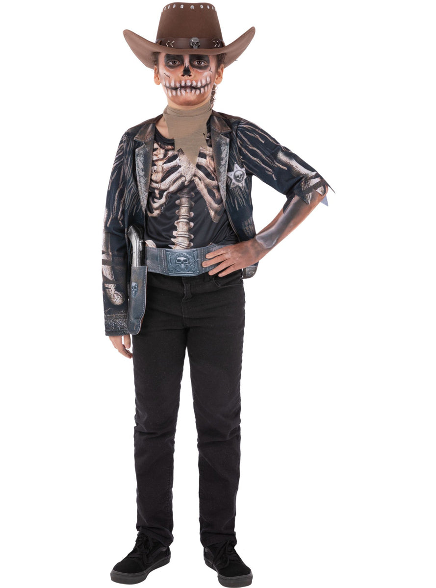 Skeleton Cowboy Halloween Costume for Boys - Alternate Image